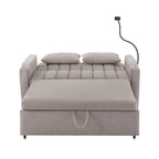 Roomfitters Convertible Loveseat Sofa Bed with USB Ports, Side Pockets, Cup Holders, and Swivel Phone Holder for Living Room
