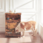 Roomfitters Dog Feeding Station with 2 Elevated Dog Bowls, Tilt Out Pet Feeding Cabinet Station