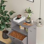 Roomfitters Dog Feeding Station with 2 Elevated Dog Bowls, Tilt Out Pet Feeding Cabinet Station