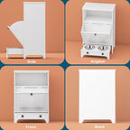 Roomfitters Dog Feeding Station with 2 Elevated Dog Bowls, Tilt Out Pet Feeding Cabinet Station