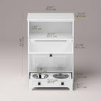 Roomfitters Dog Feeding Station with 2 Elevated Dog Bowls, Tilt Out Pet Feeding Cabinet Station