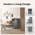 Roomfitters Dog Feeding Station with 2 Elevated Dog Bowls, Tilt Out Pet Feeding Cabinet Station