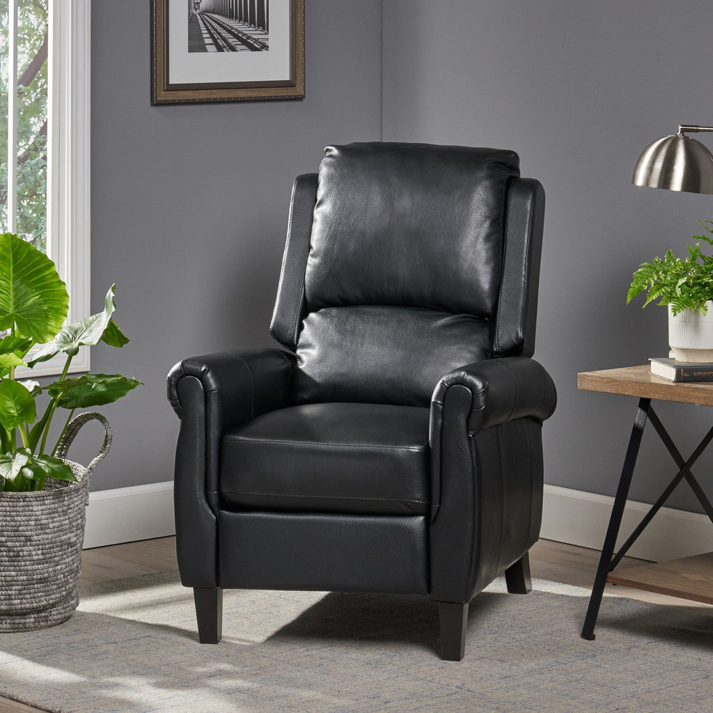 Roomfitters Ultimate Comfort PU Leather Pushback Recliner, Luxurious Recliner Chair for Living Room or Bedroom