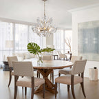 Rosa 6-Light Brushed Silver-ish Champagne Flower Crystal Chandelier