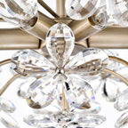 Rosa 6-Light Brushed Silver-ish Champagne Flower Crystal Flush Mount - 17.7 inches in diameter x 8.7 inches H