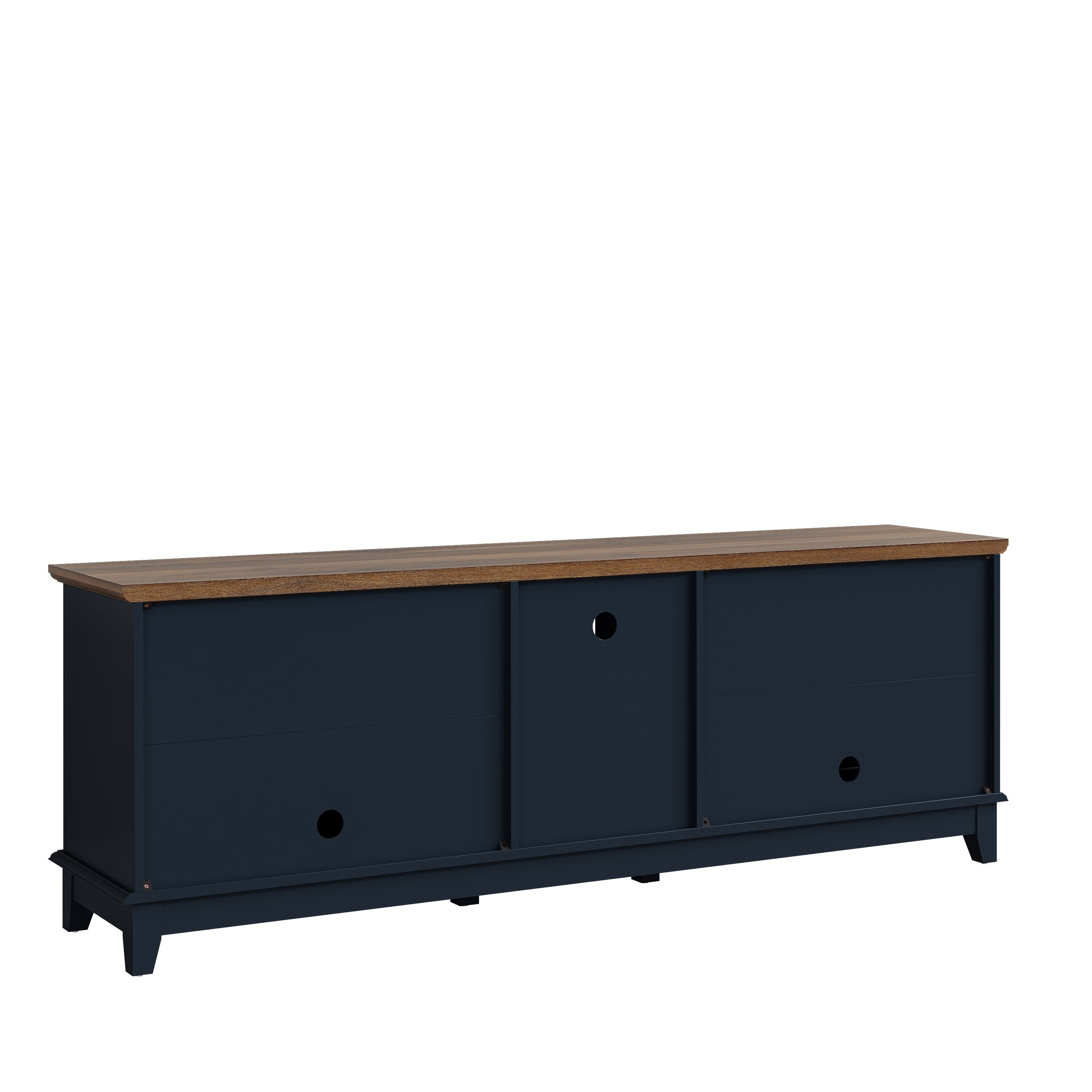 Rustic 72-Inch TV Stand with Adjustable Shelves, Hidden Storage - 72 in Width