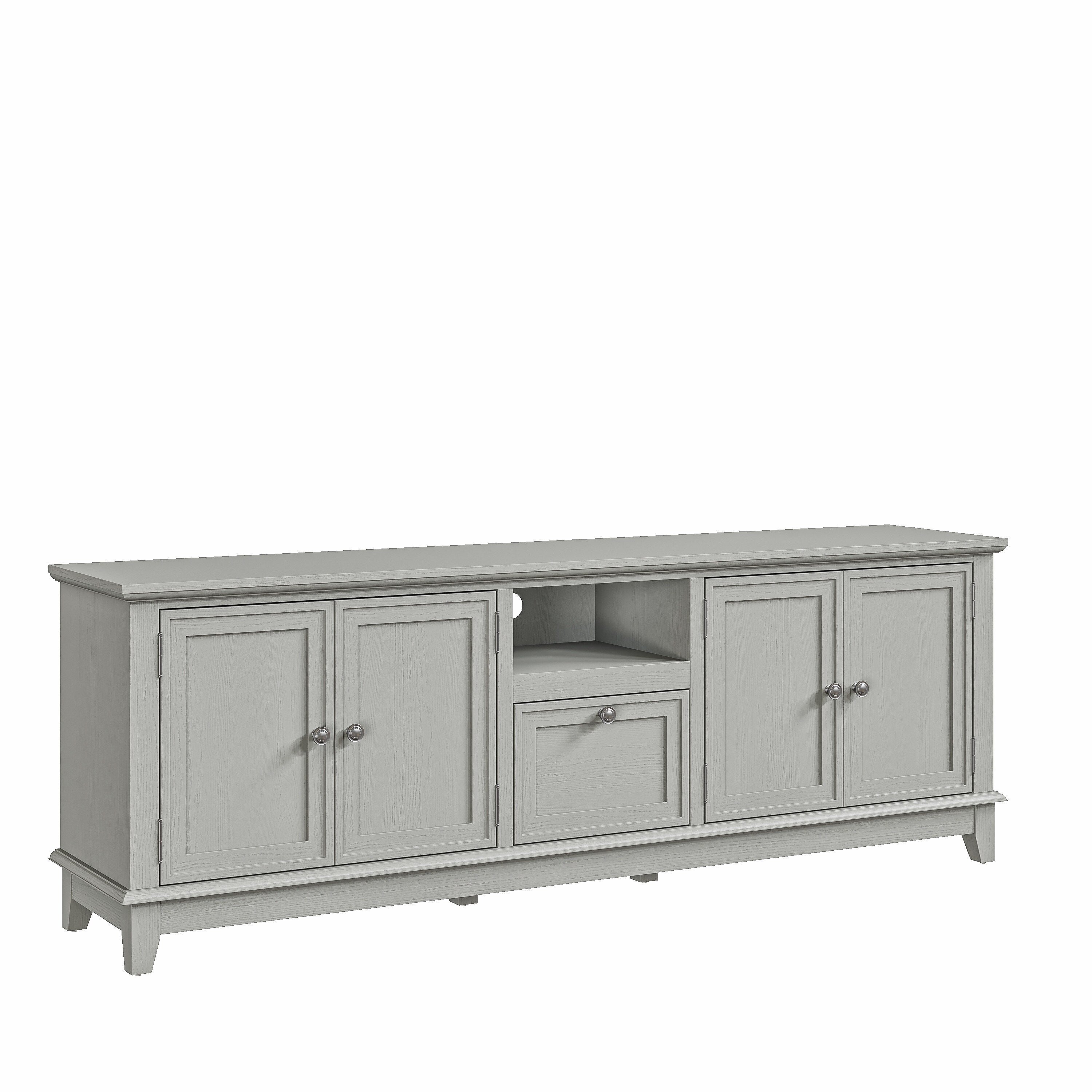 Rustic 72-Inch TV Stand with Adjustable Shelves, Hidden Storage - 72 in Width