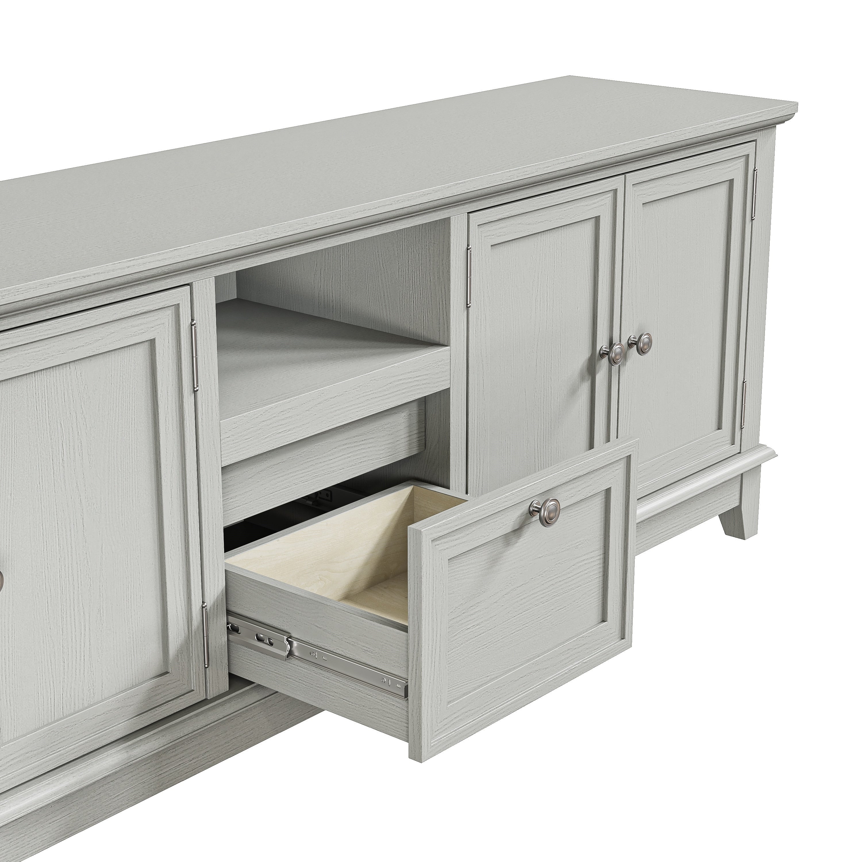 Rustic 72-Inch TV Stand with Adjustable Shelves, Hidden Storage - 72 in Width