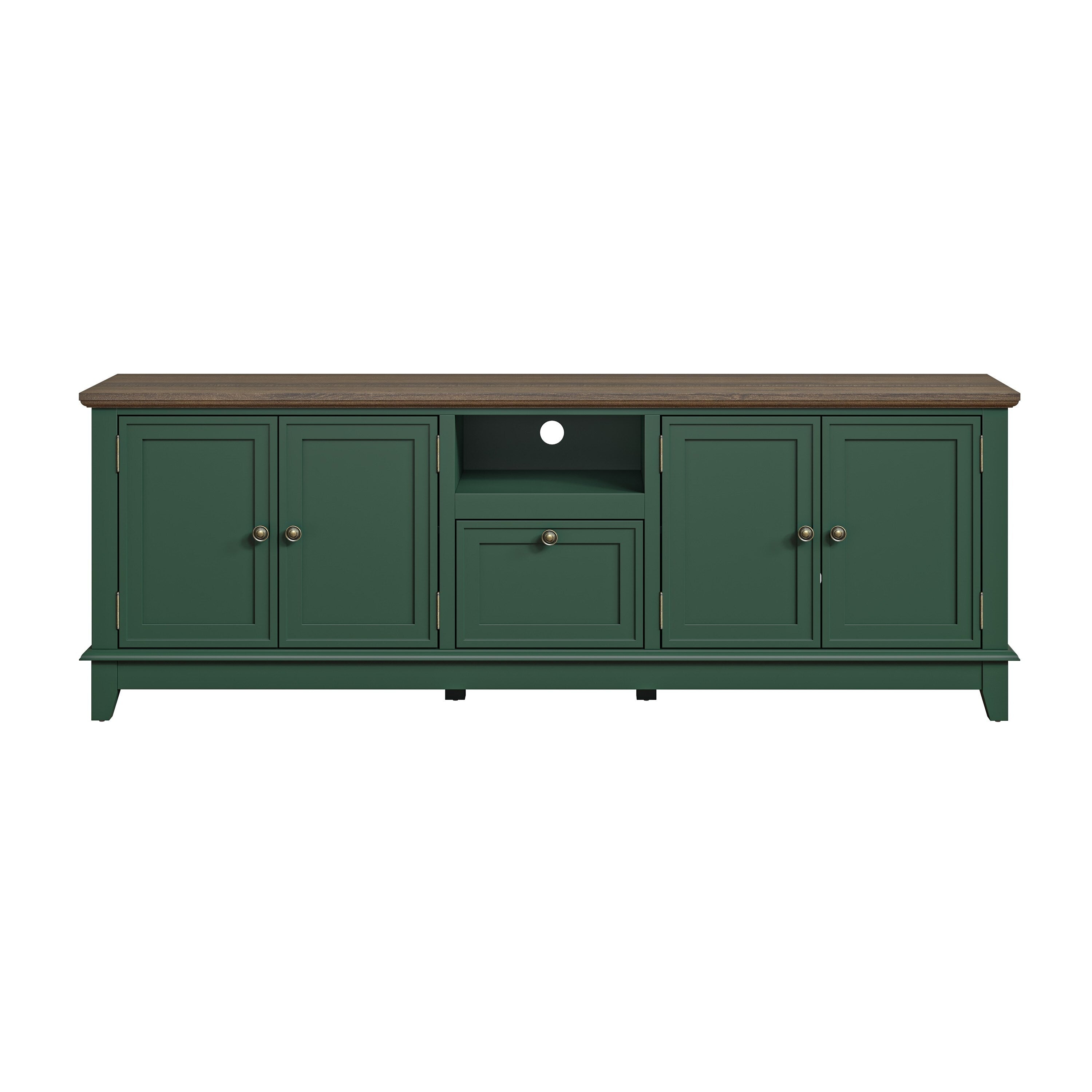 Rustic 72-Inch TV Stand with Adjustable Shelves, Hidden Storage - 72 in Width