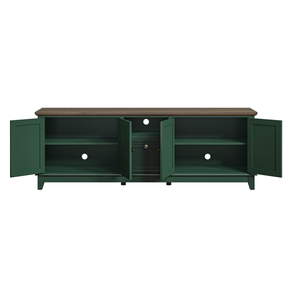 Rustic 72-Inch TV Stand with Adjustable Shelves, Hidden Storage - 72 in Width