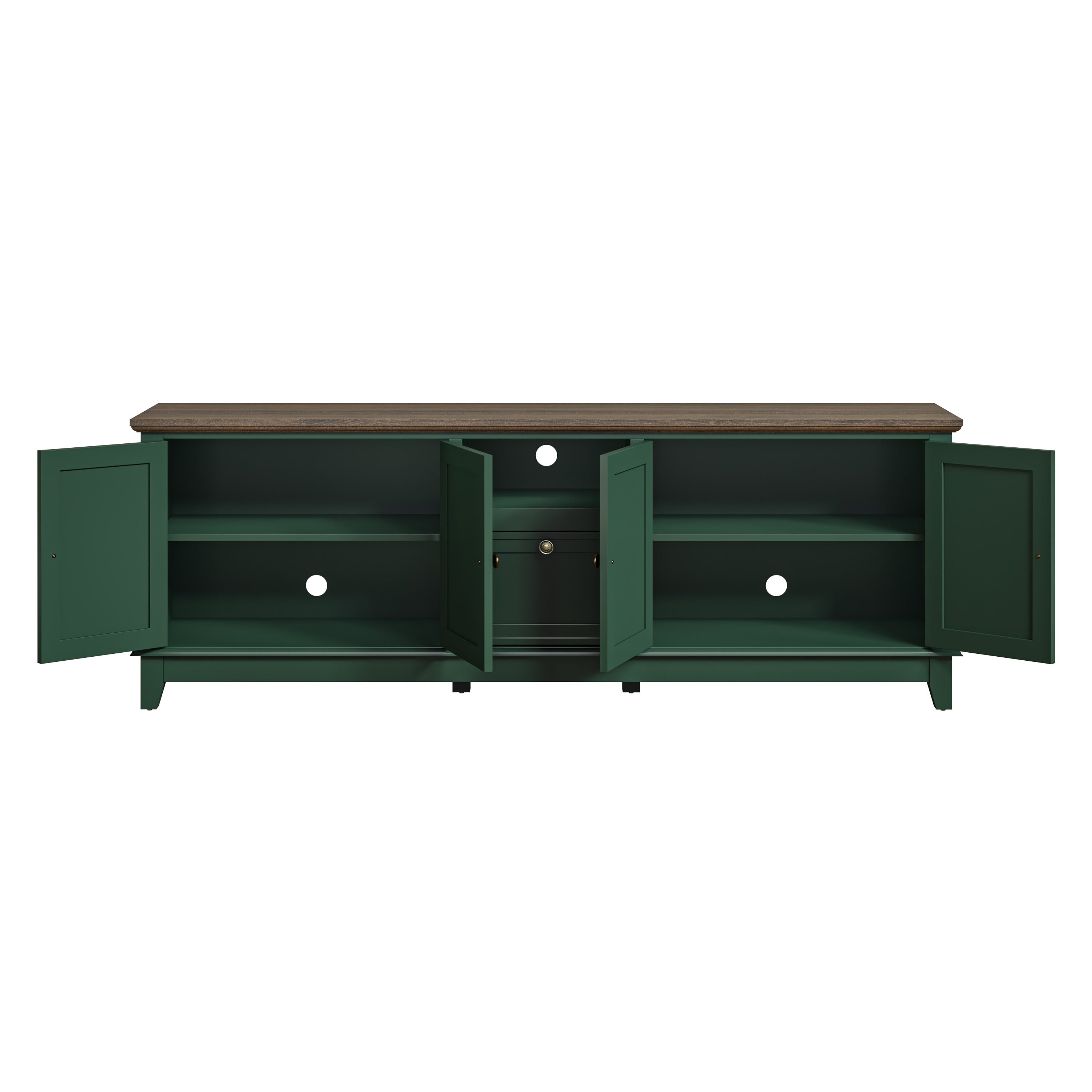 Rustic 72-Inch TV Stand with Adjustable Shelves, Hidden Storage - 72 in Width