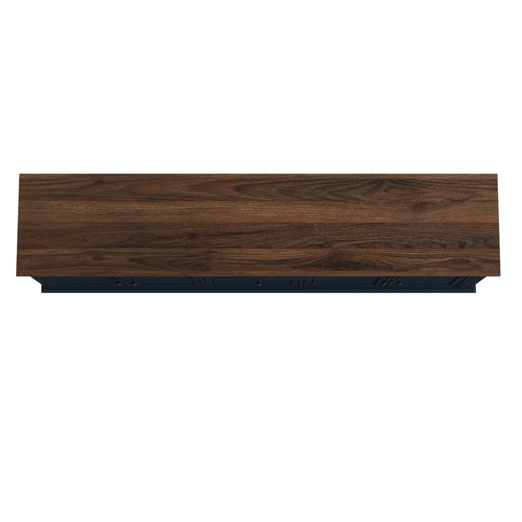 Rustic 72-Inch TV Stand with Adjustable Shelves, Hidden Storage - 72 in Width