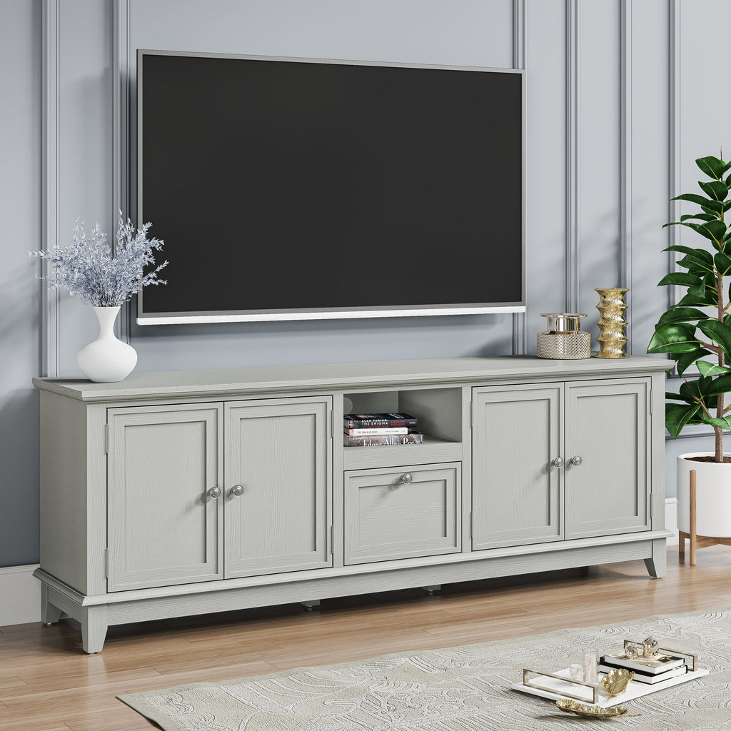 Rustic 72-Inch TV Stand with Adjustable Shelves, Hidden Storage - 72 in Width