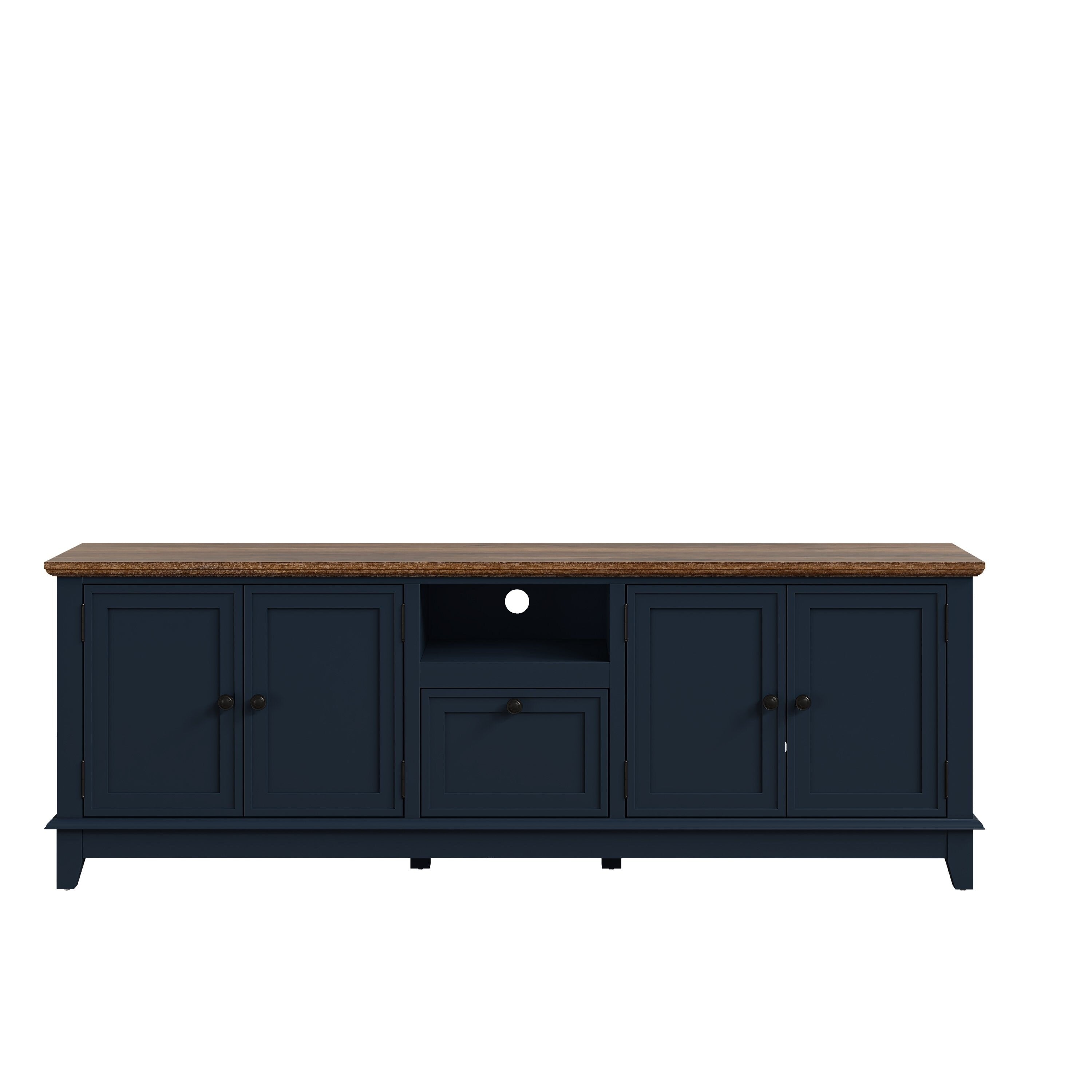 Rustic 72-Inch TV Stand with Adjustable Shelves, Hidden Storage - 72 in Width