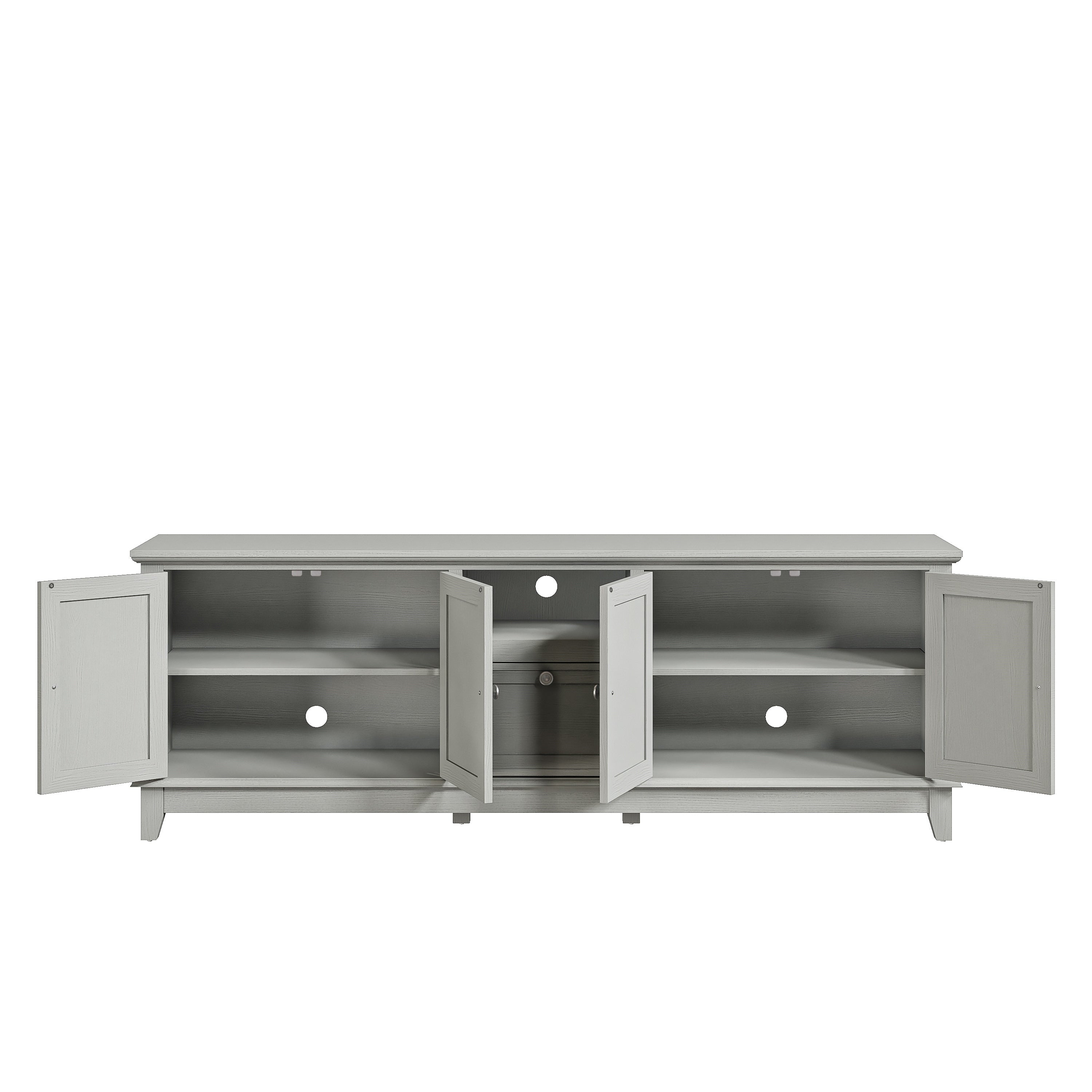 Rustic 72-Inch TV Stand with Adjustable Shelves, Hidden Storage - 72 in Width