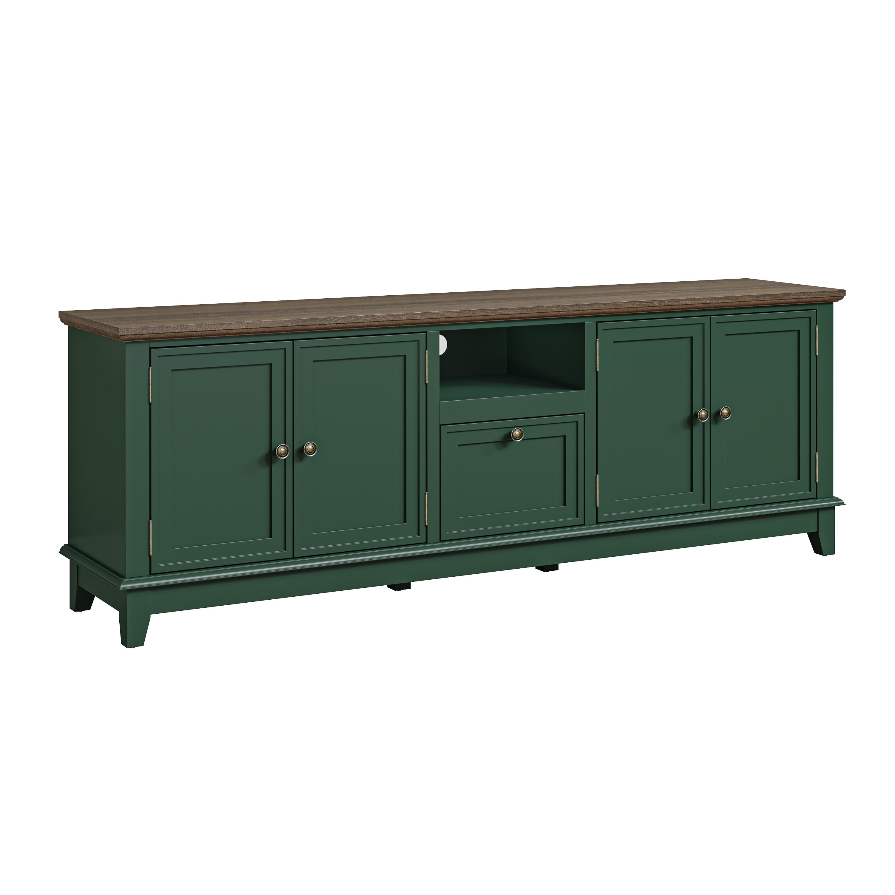Rustic 72-Inch TV Stand with Adjustable Shelves, Hidden Storage - 72 in Width