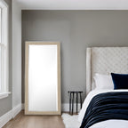 Rustic Full-Length Floor Mirror - 66 x 32 Rectangular Wood Frame Full Body Mirror for Living room, Bedroom