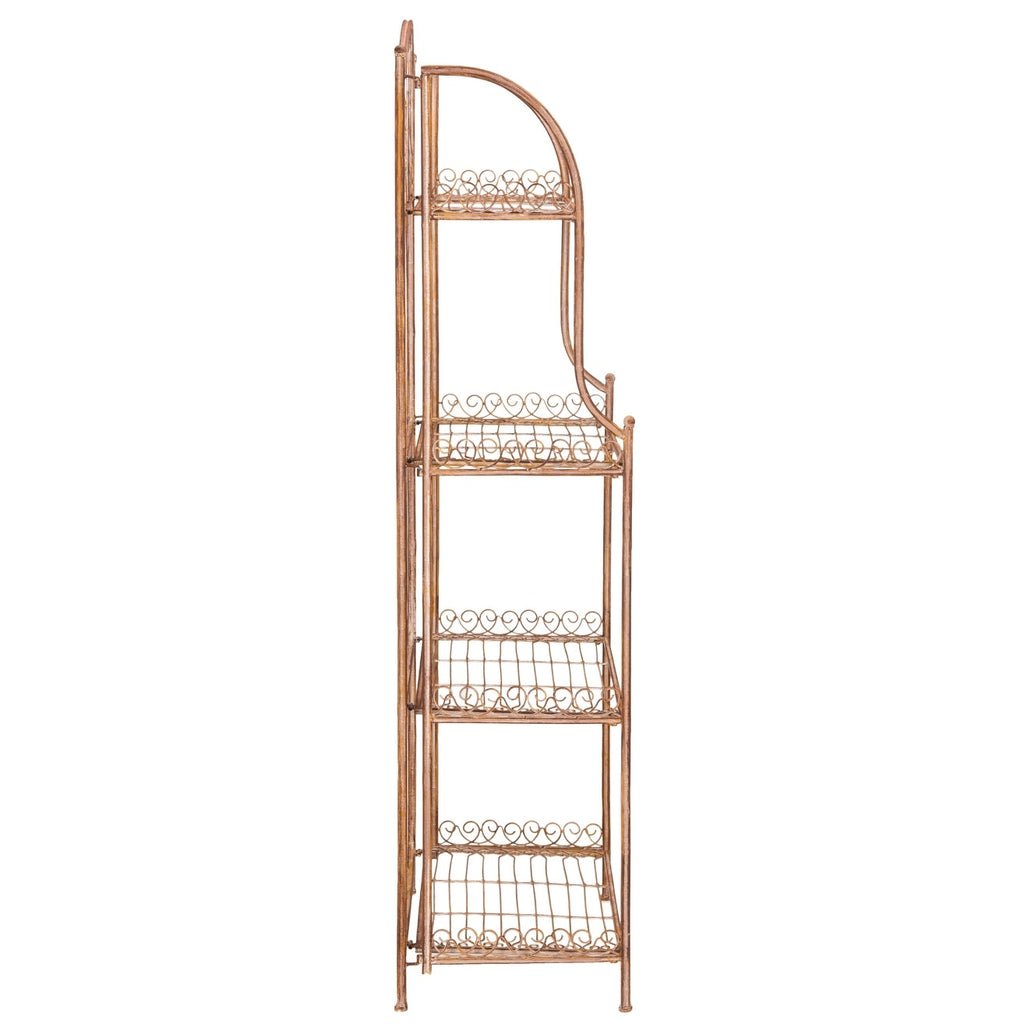 SAFAVIEH Bryn Victorian Wrought Iron 4-Tier Outdoor Bakers Rack - 25 In. W x 15 In. D x 63 In. H - 25W x 15D x 63H
