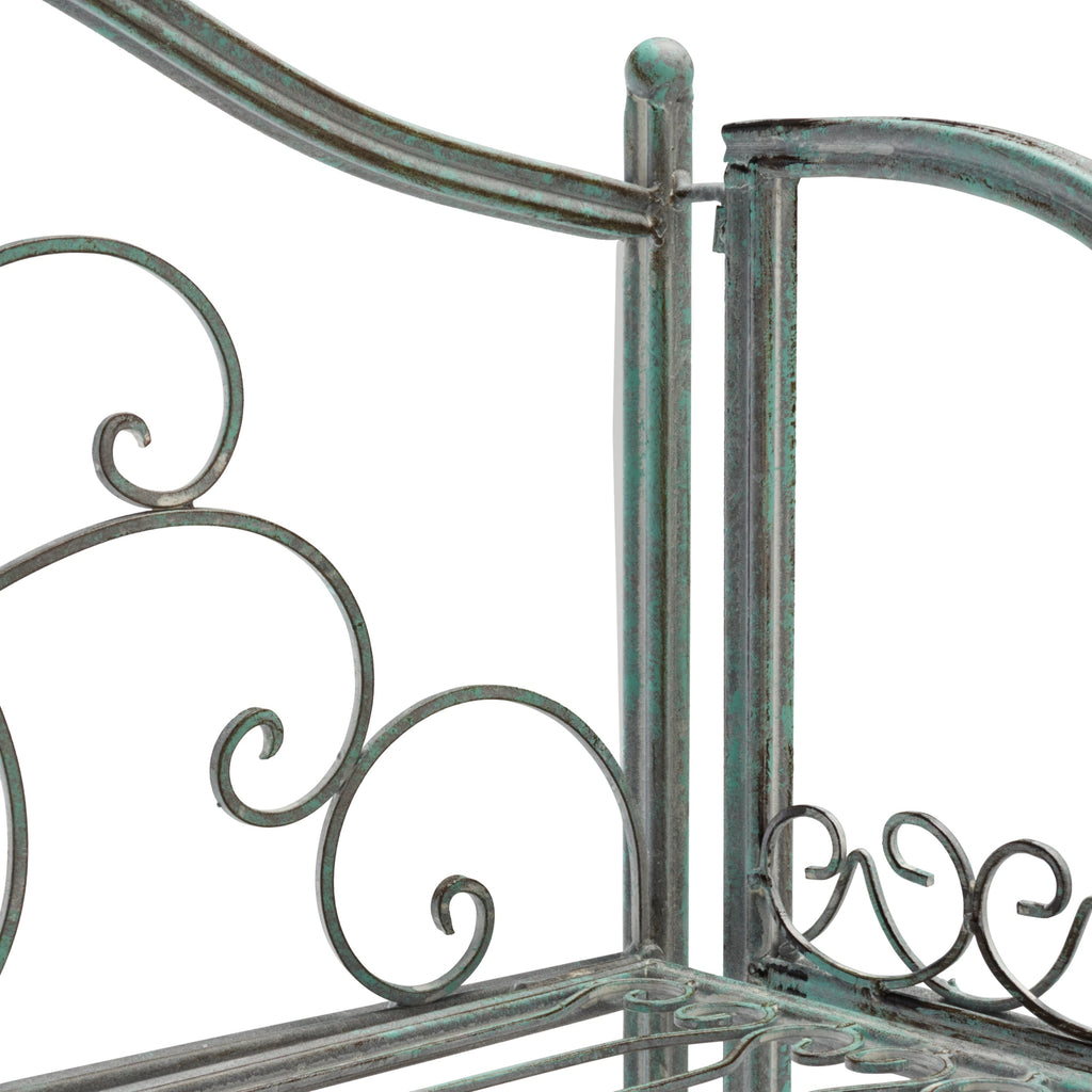 SAFAVIEH Bryn Victorian Wrought Iron 4-Tier Outdoor Bakers Rack - 25 In. W x 15 In. D x 63 In. H - 25W x 15D x 63H
