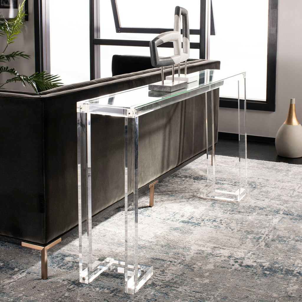 SAFAVIEH Couture Camryn Acrylic Console Table - Clear - 60 W x 10 L x 30 H - 52Wx10Dx30H