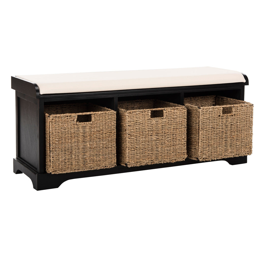 SAFAVIEH Eola Grey/ White Storage Bench - 47 x 16.1 x 19.9 - 47Wx16Dx20H