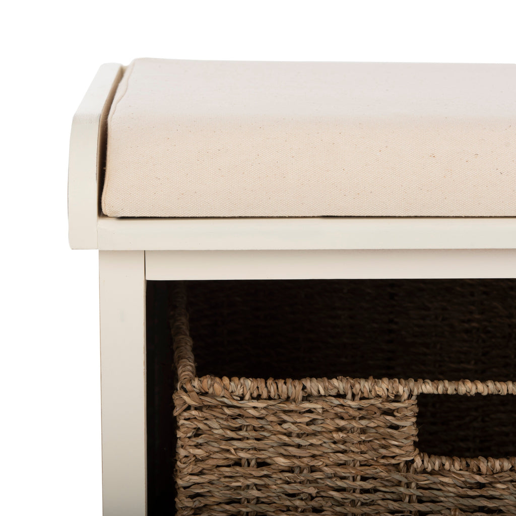 SAFAVIEH Eola Grey/ White Storage Bench - 47 x 16.1 x 19.9 - 47Wx16Dx20H