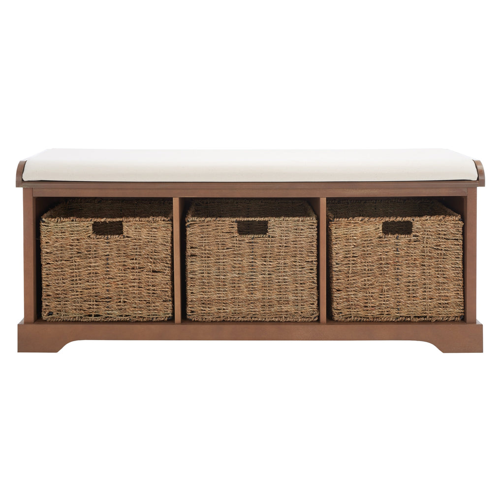 SAFAVIEH Eola Grey/ White Storage Bench - 47 x 16.1 x 19.9 - 47Wx16Dx20H