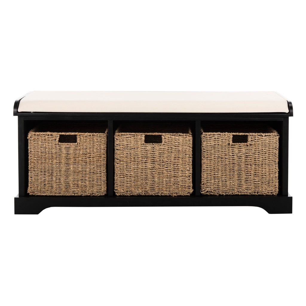 SAFAVIEH Eola Grey/ White Storage Bench - 47 x 16.1 x 19.9 - 47Wx16Dx20H