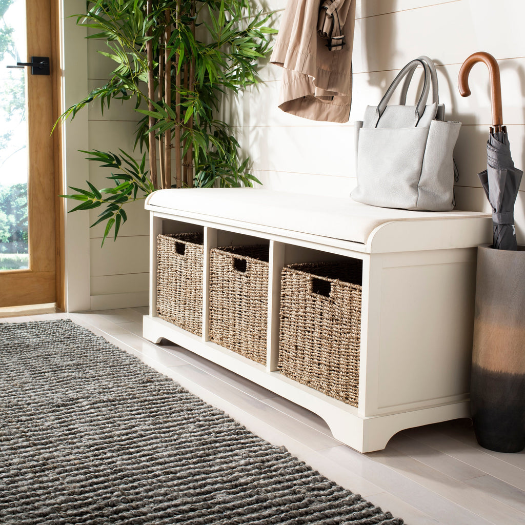 SAFAVIEH Eola Grey/ White Storage Bench - 47 x 16.1 x 19.9 - 47Wx16Dx20H