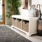 SAFAVIEH Eola Grey/ White Storage Bench - 47 x 16.1 x 19.9 - 47Wx16Dx20H