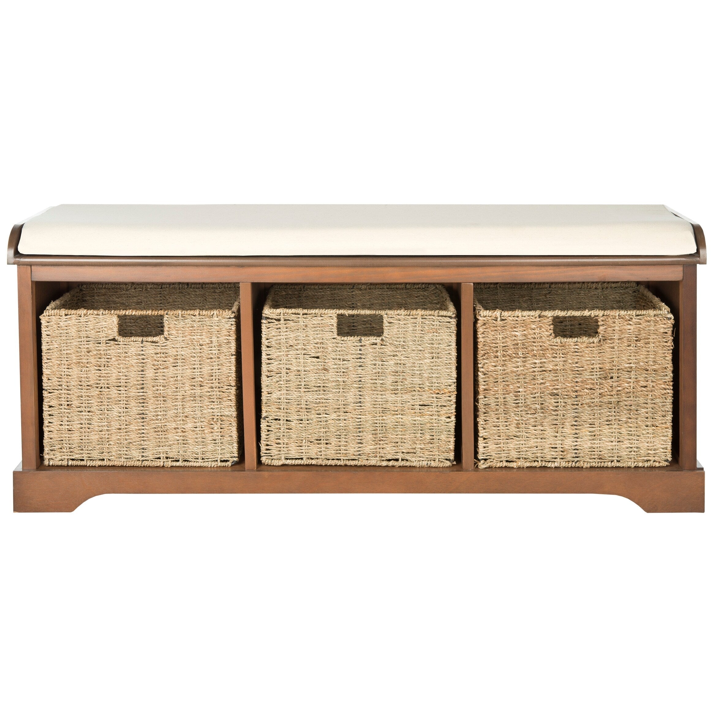 SAFAVIEH Eola Grey/ White Storage Bench - 47 x 16.1 x 19.9 - 47Wx16Dx20H