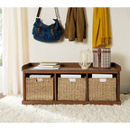 SAFAVIEH Eola Grey/ White Storage Bench - 47 x 16.1 x 19.9 - 47Wx16Dx20H