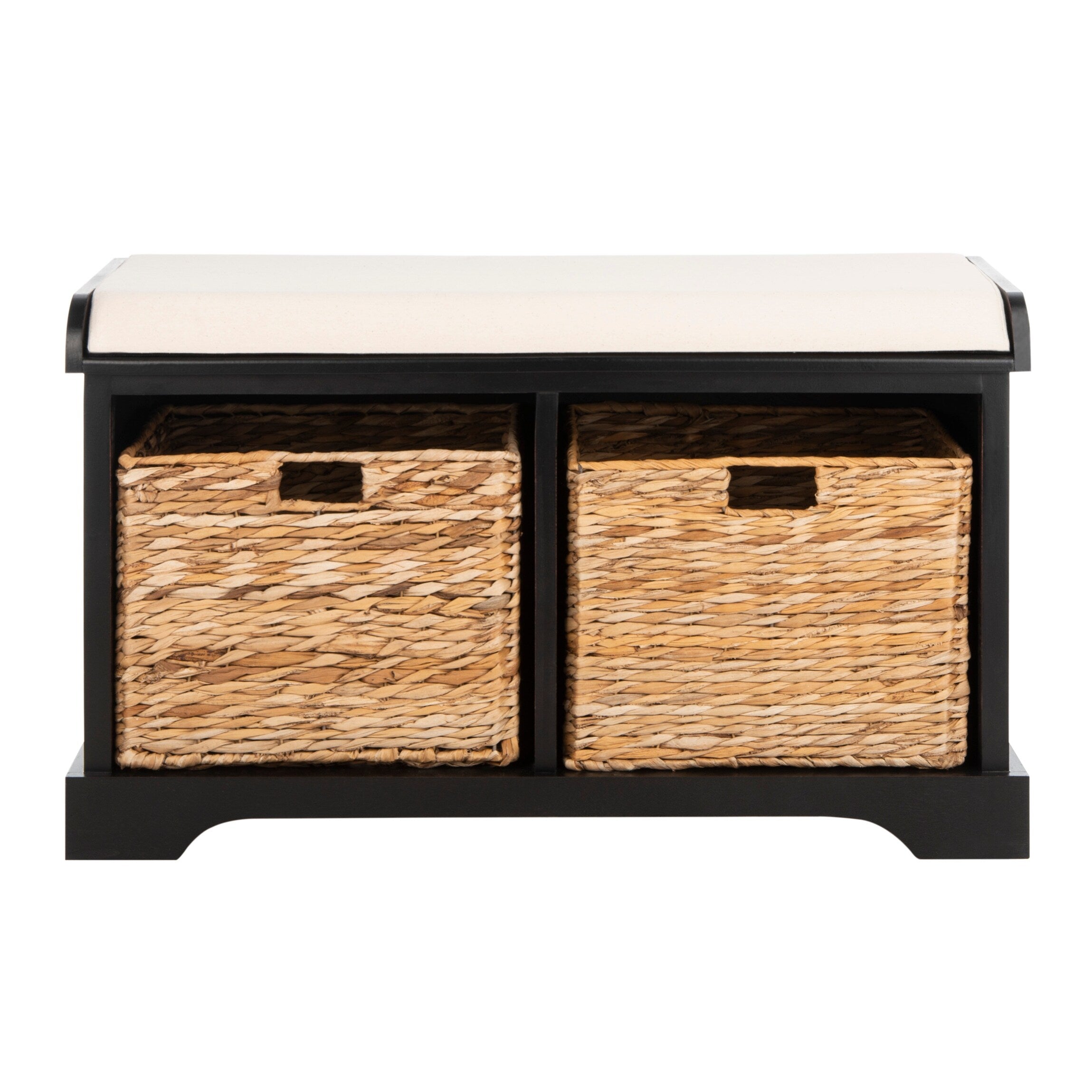 SAFAVIEH Euphemia Brown Woven Storage Basket Bench - 33.5 x 16.1 x 19.9 - 34Wx16Dx20H
