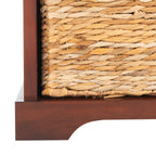 SAFAVIEH Euphemia Brown Woven Storage Basket Bench - 33.5 x 16.1 x 19.9 - 34Wx16Dx20H