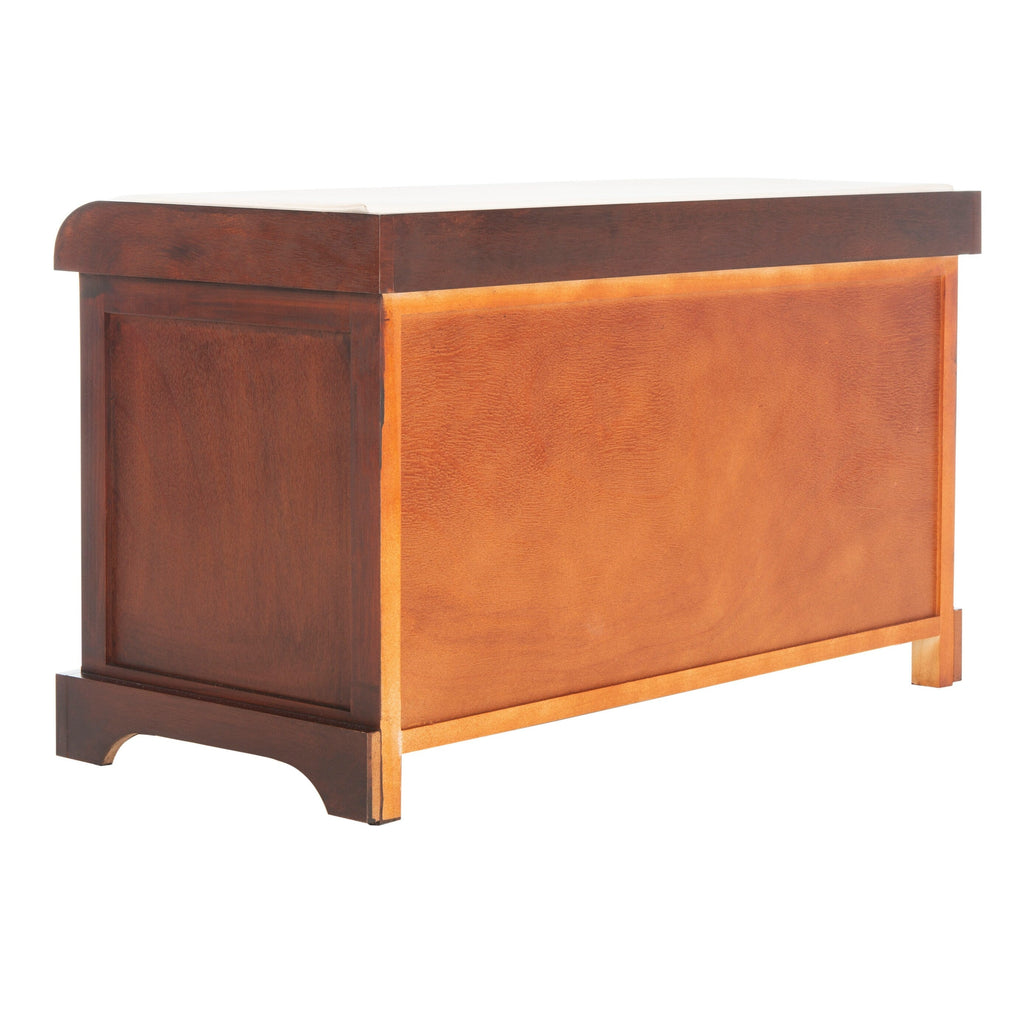 SAFAVIEH Euphemia Brown Woven Storage Basket Bench - 33.5 x 16.1 x 19.9 - 34Wx16Dx20H
