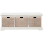 SAFAVIEH Fiorello 3-Drawer with Cushion Storage Bench - 47.3 W x 15 L x 19 H - 47Wx15Dx19H