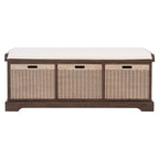 SAFAVIEH Fiorello 3-Drawer with Cushion Storage Bench - 47.3 W x 15 L x 19 H - 47Wx15Dx19H