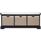 SAFAVIEH Fiorello 3-Drawer with Cushion Storage Bench - 47.3 W x 15 L x 19 H - 47Wx15Dx19H