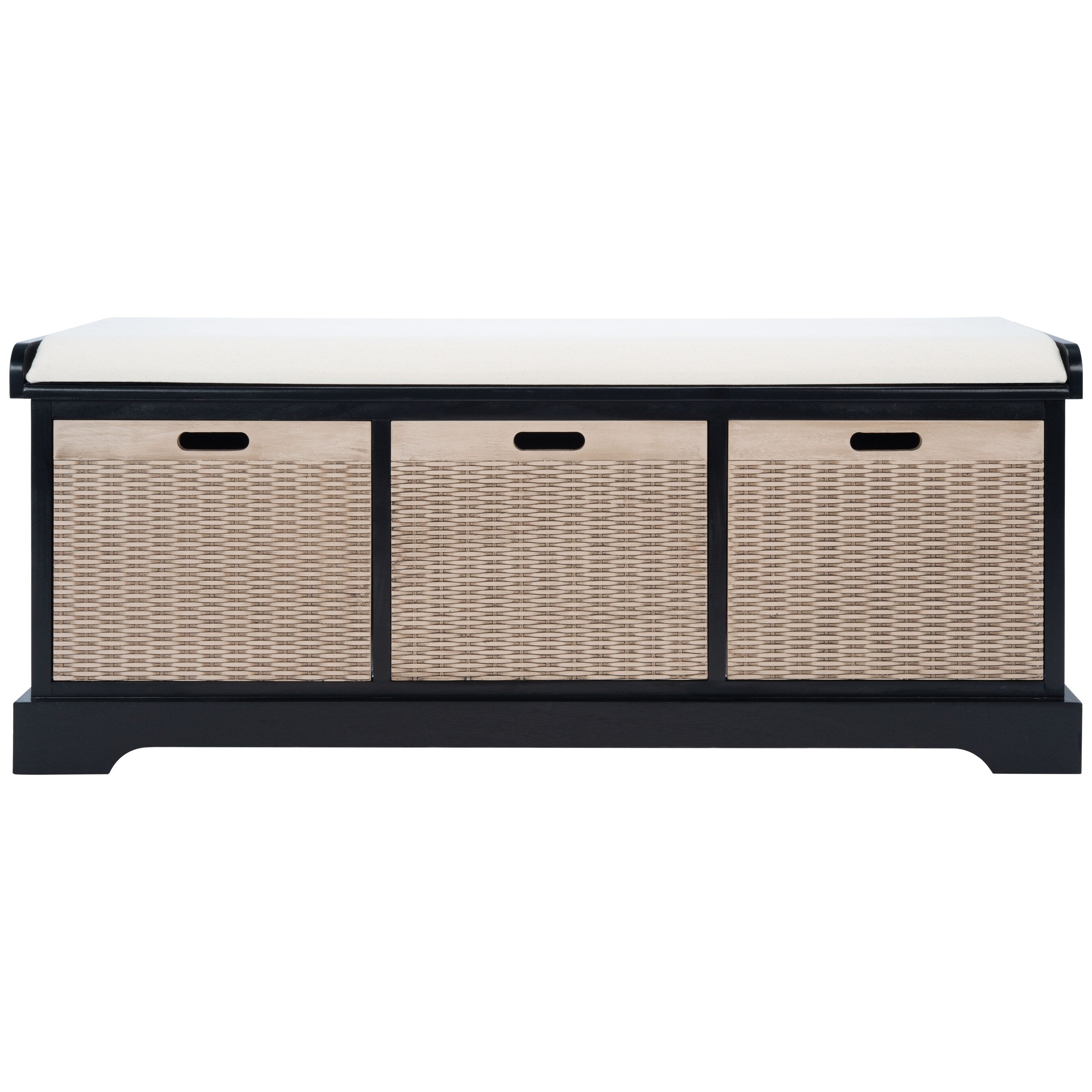 SAFAVIEH Fiorello 3-Drawer with Cushion Storage Bench - 47.3 W x 15 L x 19 H - 47Wx15Dx19H
