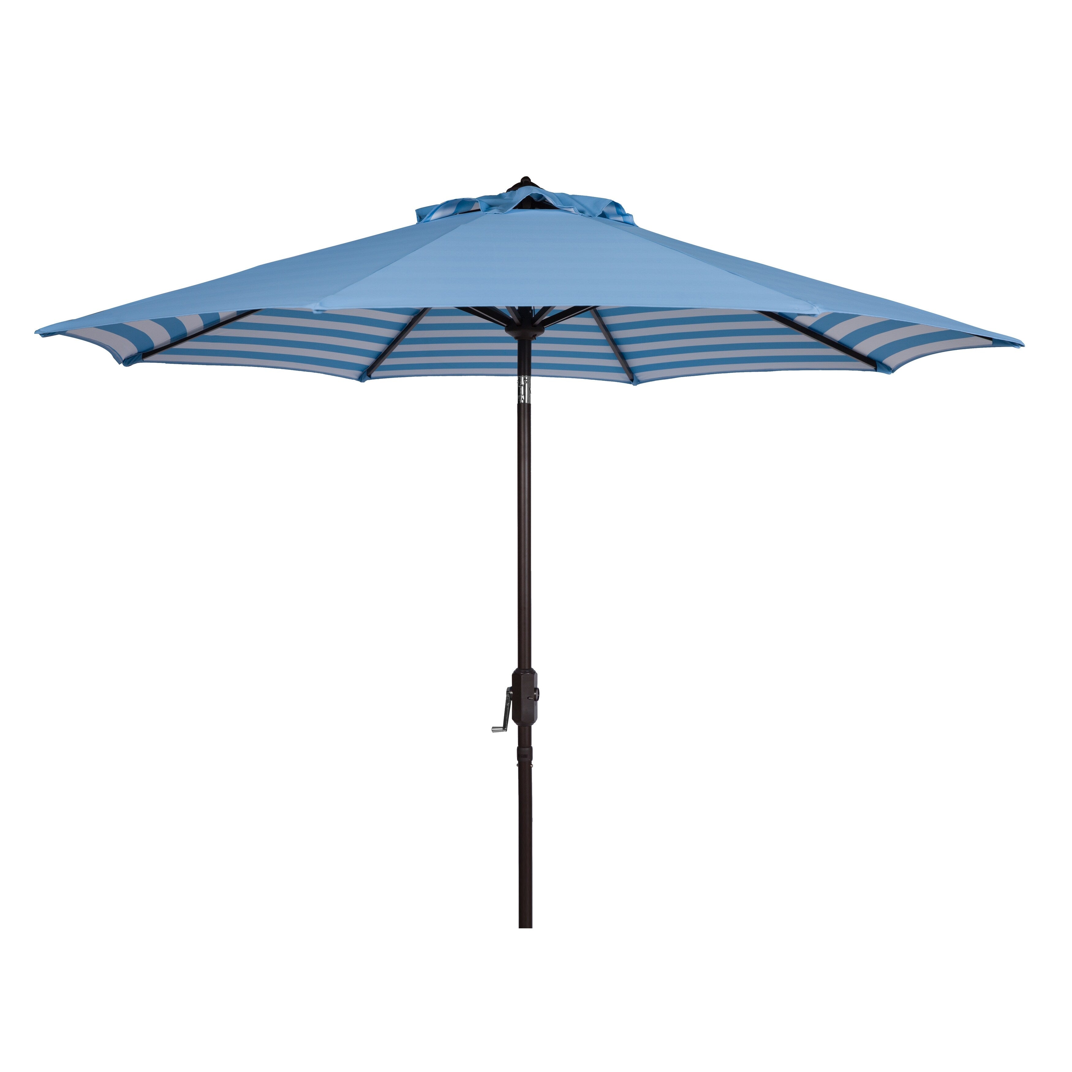 SAFAVIEH Hadire Inside Out Striped 9 Ft Crank Outdoor Umbrella