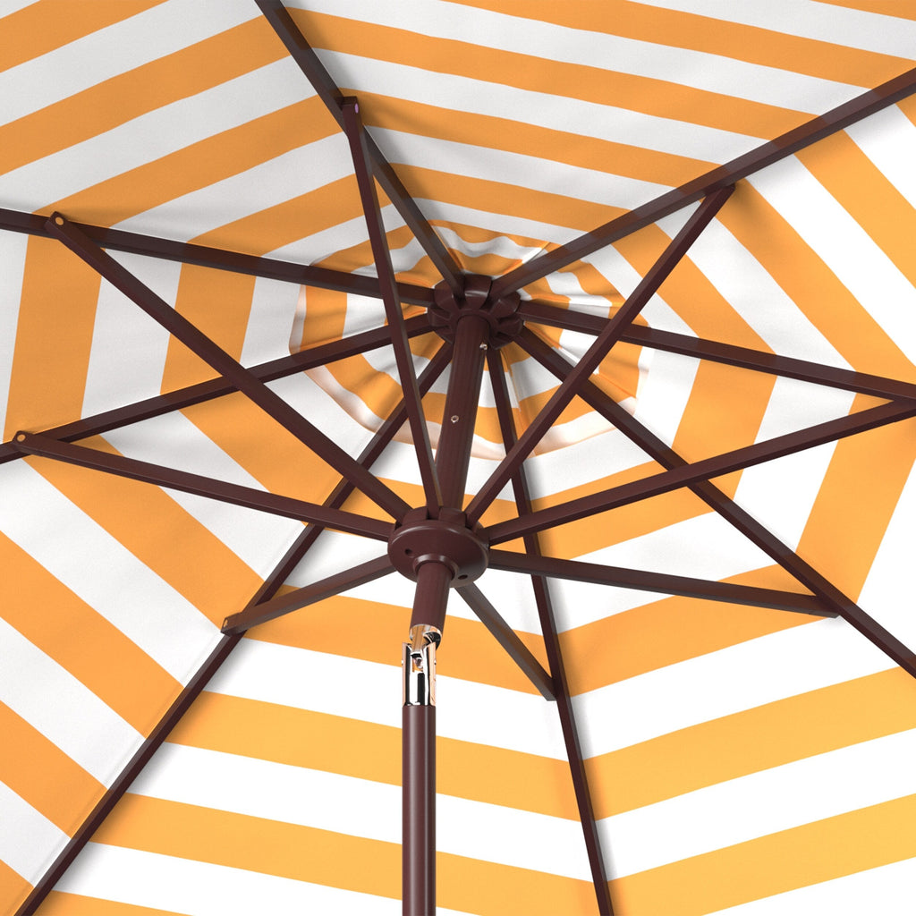 SAFAVIEH Hadire Inside Out Striped 9 Ft Crank Outdoor Umbrella