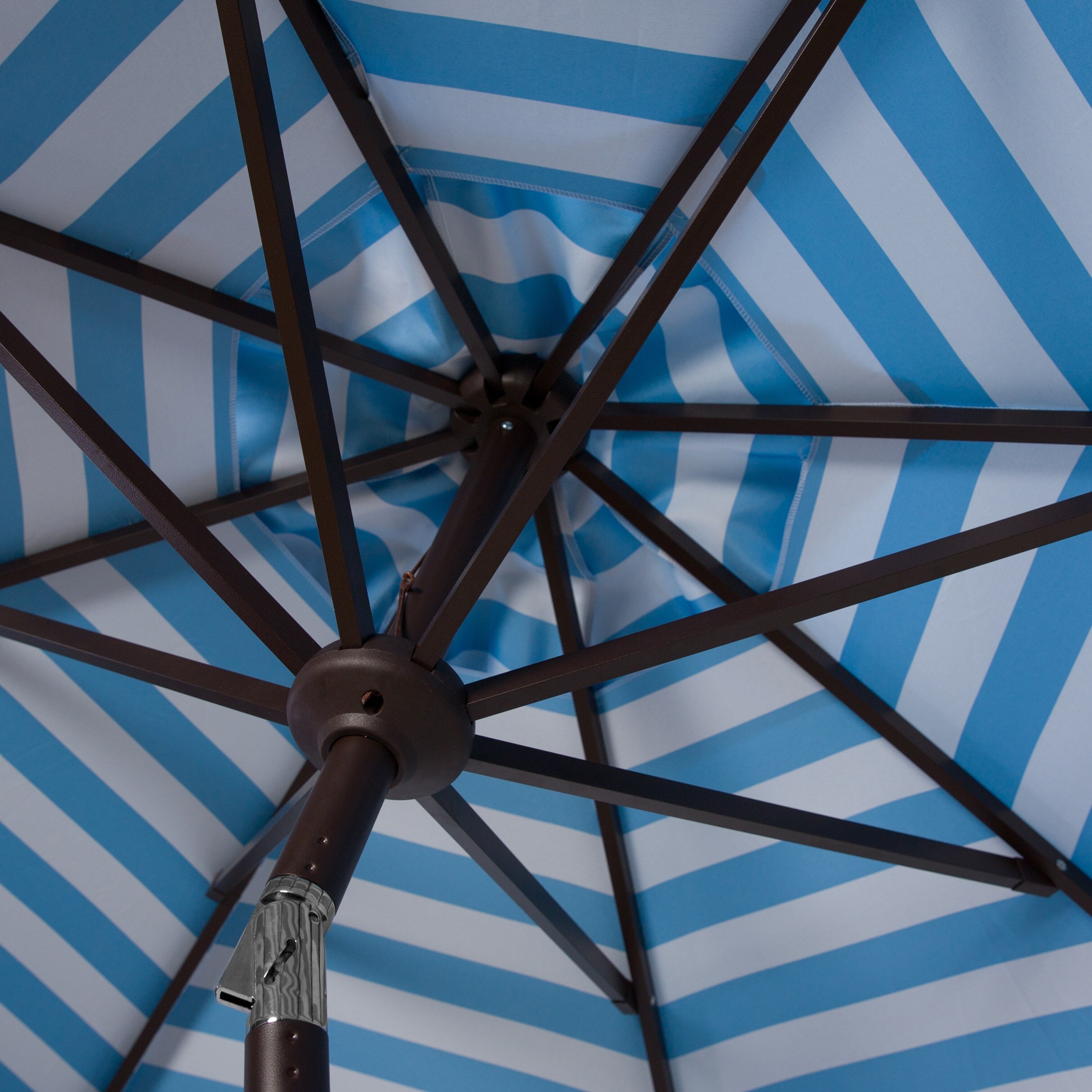SAFAVIEH Hadire Inside Out Striped 9 Ft Crank Outdoor Umbrella