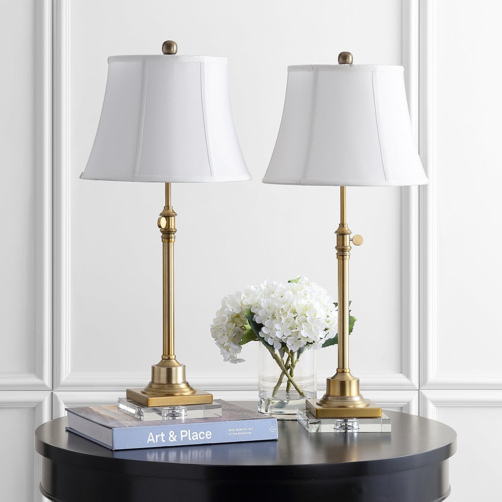 SAFAVIEH Lighting Amande 27-31-inch Adjustable Height Table Lamp Set of 2 - 13Wx13Dx31H
