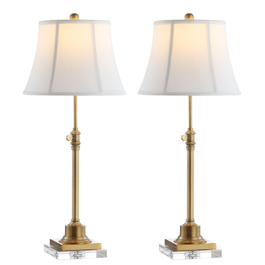 SAFAVIEH Lighting Amande 27-31-inch Adjustable Height Table Lamp Set of 2 - 13Wx13Dx31H