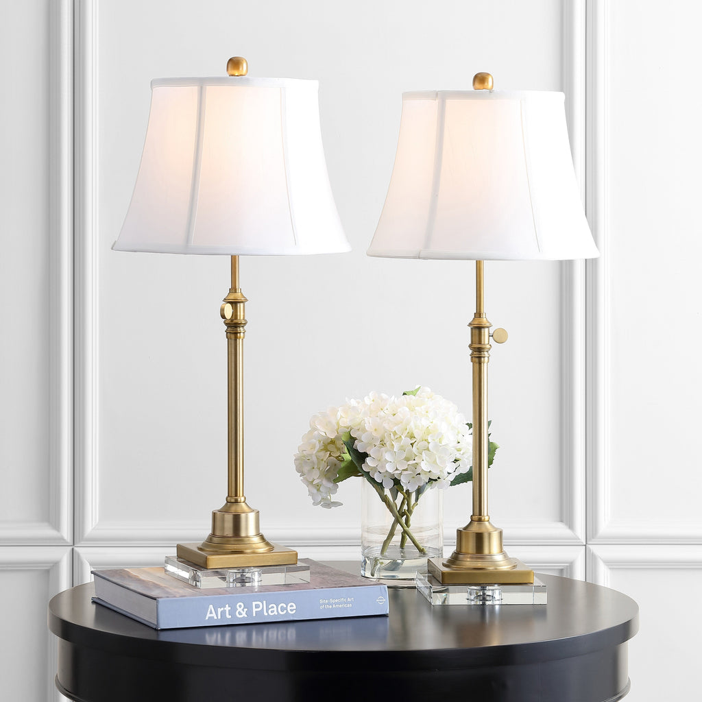 SAFAVIEH Lighting Amande 27-31-inch Adjustable Height Table Lamp Set of 2 - 13Wx13Dx31H