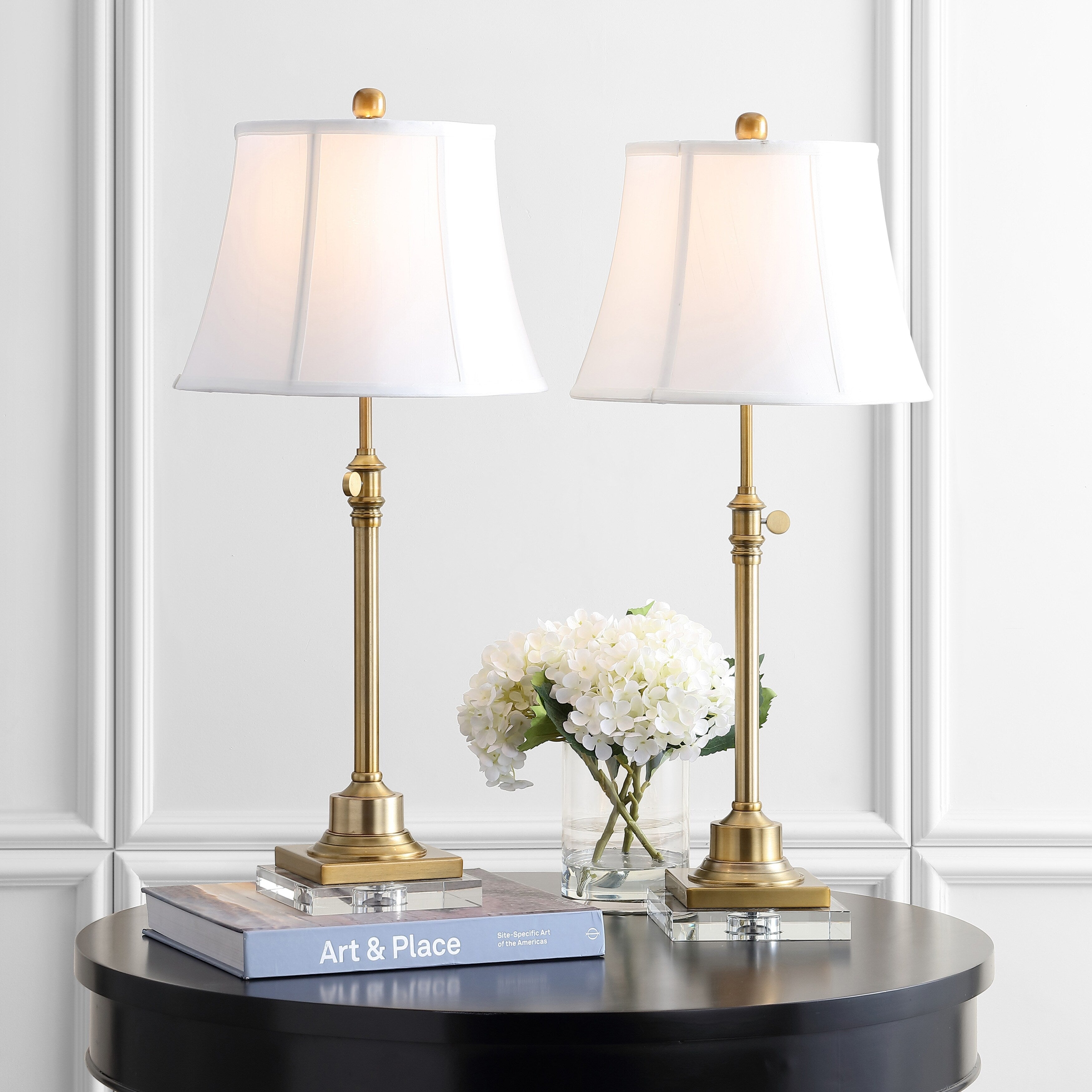 SAFAVIEH Lighting Amande 27-31-inch Adjustable Height Table Lamp Set of 2 - 13Wx13Dx31H