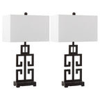 SAFAVIEH Lighting Chantelle Greek Antiqued Gold 29-inch Table Lamp (Set of 2) - 16W x 9D x 29H