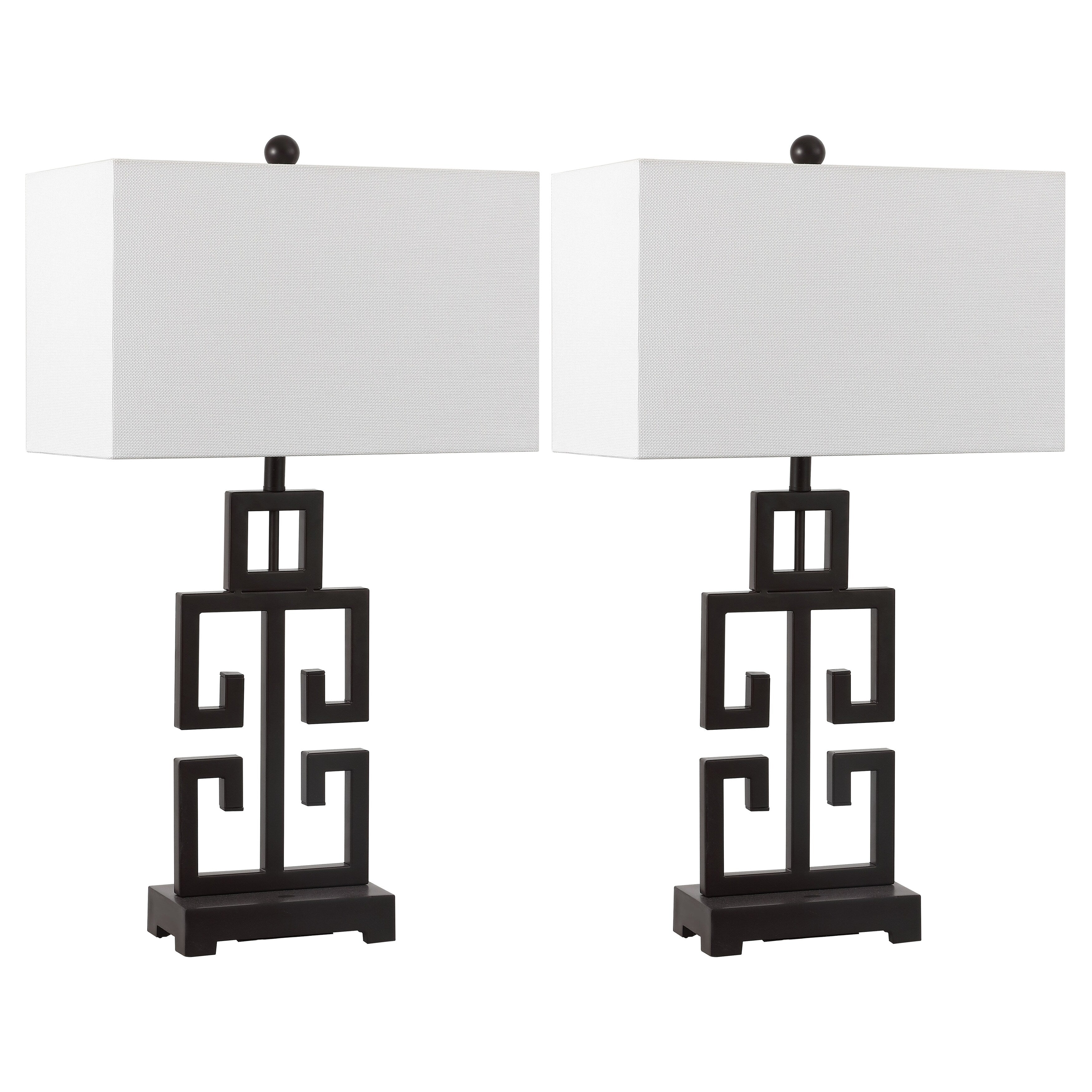 SAFAVIEH Lighting Chantelle Greek Antiqued Gold 29-inch Table Lamp (Set of 2) - 16W x 9D x 29H