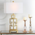 SAFAVIEH Lighting Chantelle Greek Antiqued Gold 29-inch Table Lamp (Set of 2) - 16W x 9D x 29H