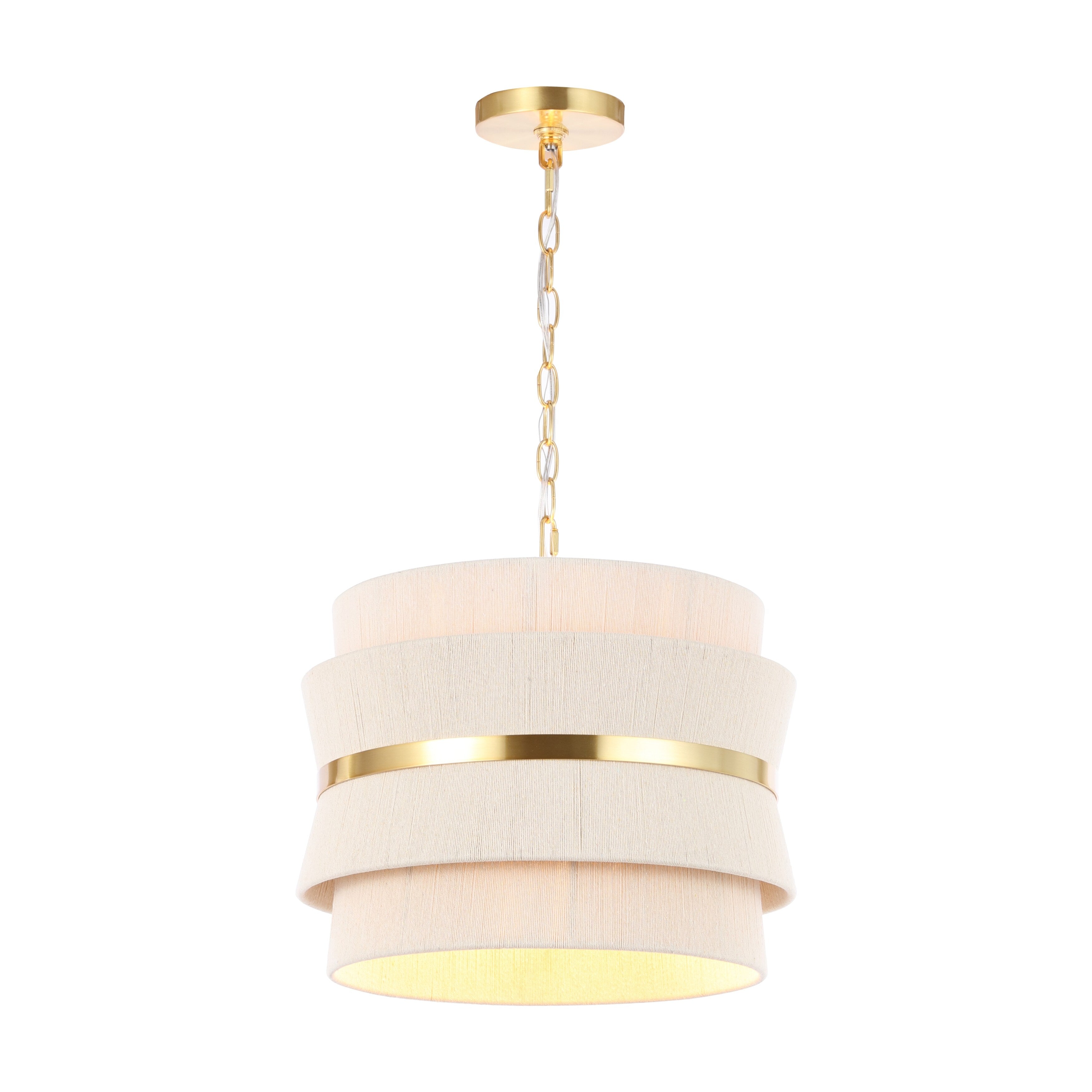 SAFAVIEH Oprea 3-Light Adjustable Hanging Pendant Light Fixture (LED Bulbs Included) - 16 x 16 x 16.5-72.5